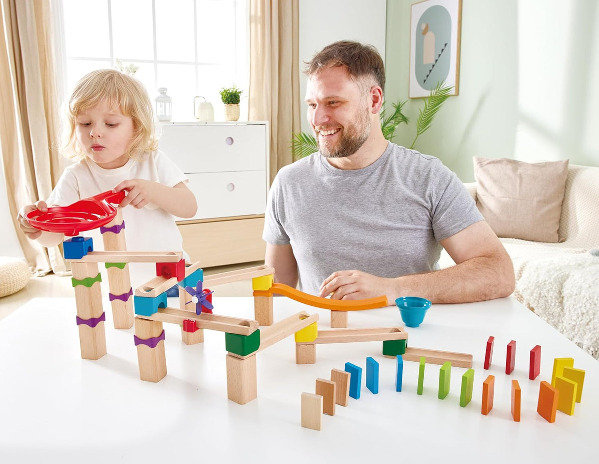 Hape Wooden Marble Run & Domino Set - 81 Pieces