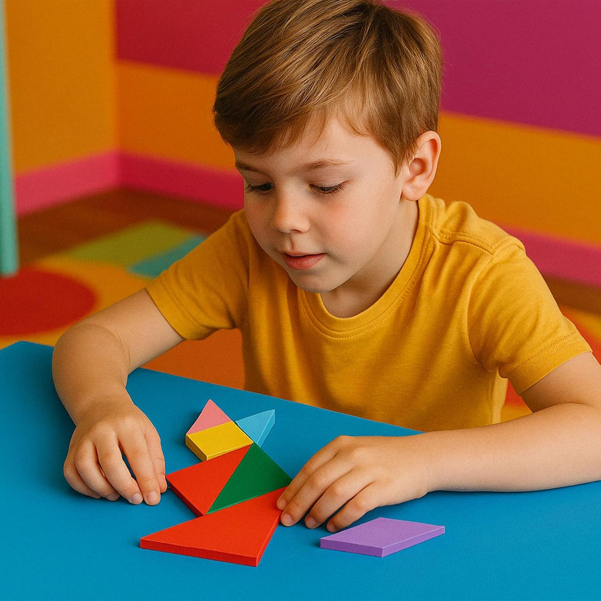 Tangram Puzzle, Wooden, 4PCS