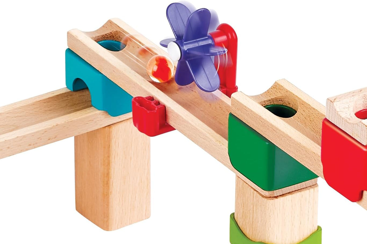 Hape Wooden Marble Run & Domino Set - 81 Pieces