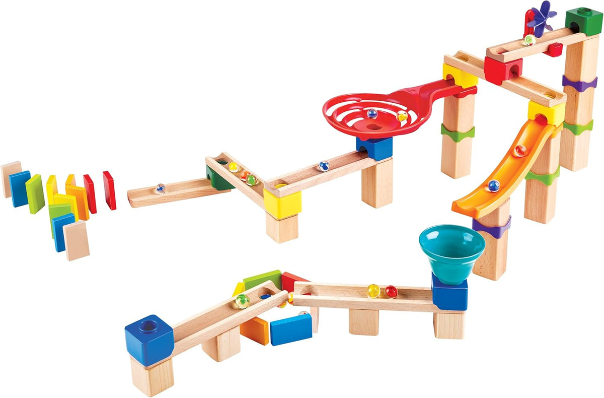 Hape Wooden Marble Run & Domino Set - 81 Pieces