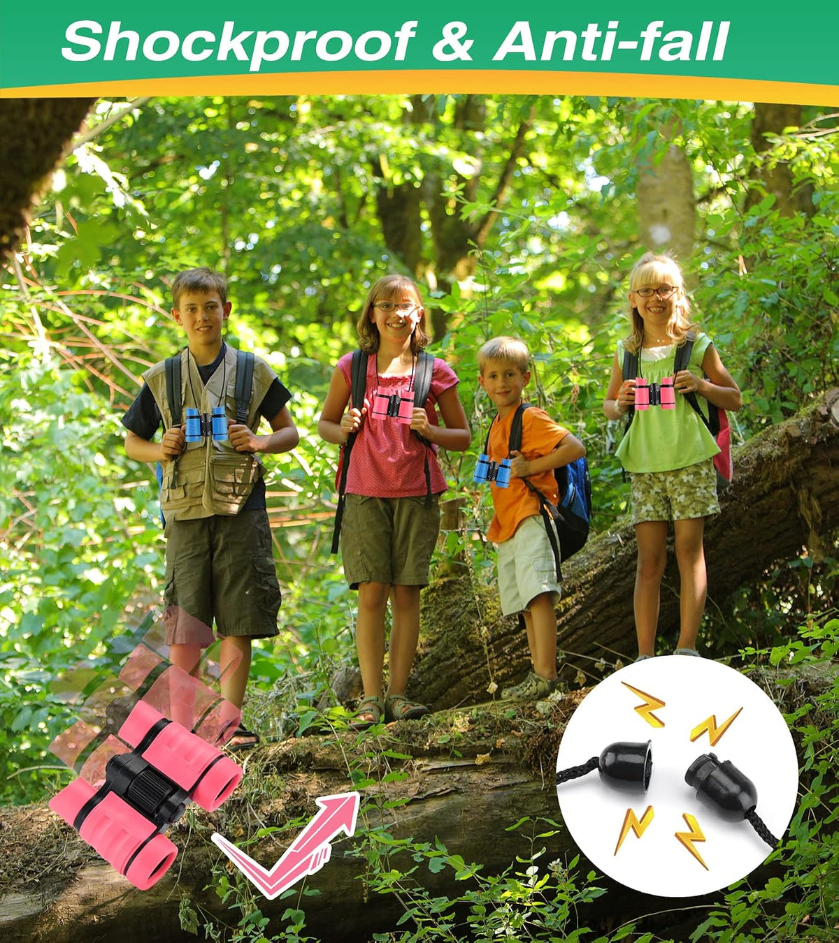 Binoculars for Kids,Toy for 3-12 Years Boys and Girls Valentines Day Gifts Easter Birthday Gifts Outdoor Learning Toy for Kid Ages 4-6 Toddler Gift Stuffers
