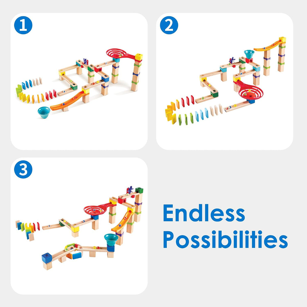 Hape Wooden Marble Run & Domino Set - 81 Pieces