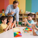 Tangram Puzzle, Wooden, 4PCS