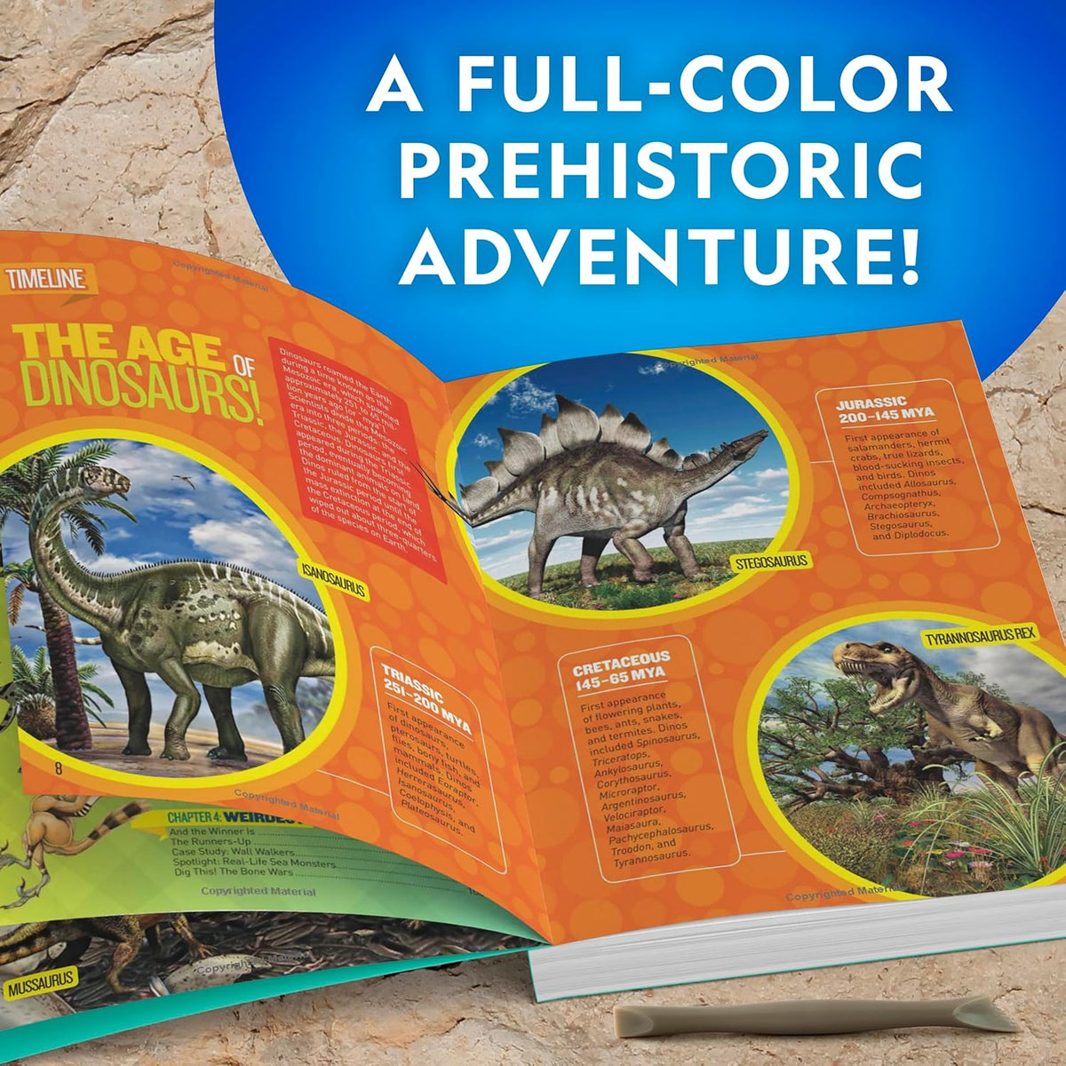 National Geographic Dinosaur Fossil Dig Kit with Dino Book for Kids 8-12